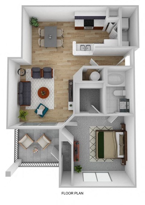 a floor plan of a home with a bedroom and a living room